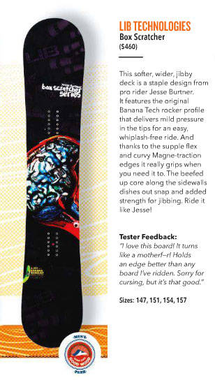 Jesse Burtner's Box Scratcher wins a 2012 TWS Good Wood - Lib Tech