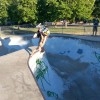 Jamie Jacobson planting one at Churchill Skatepark.