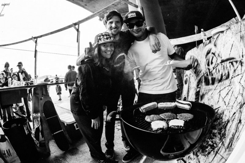 Erin, Bish & Tim from the Marginal crew kept the family fed with dogs, burgs & beers.