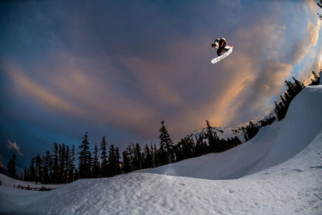 Brandon Reis on the Lib Tech Skate Banana snowboard