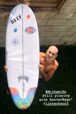 Mason Ho on the Lib Tech Freak Flag Bean Bag surfboard