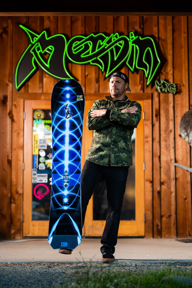 Travis Rice with the Lib Tech Orca Snowboard